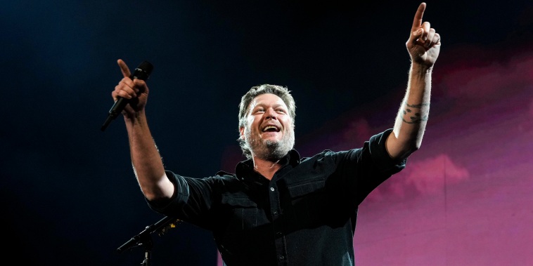 Image:  Blake Shelton performs during the Bud Light Super Bowl Music Festival on February 11, 2022 in Los Angeles, Calif.