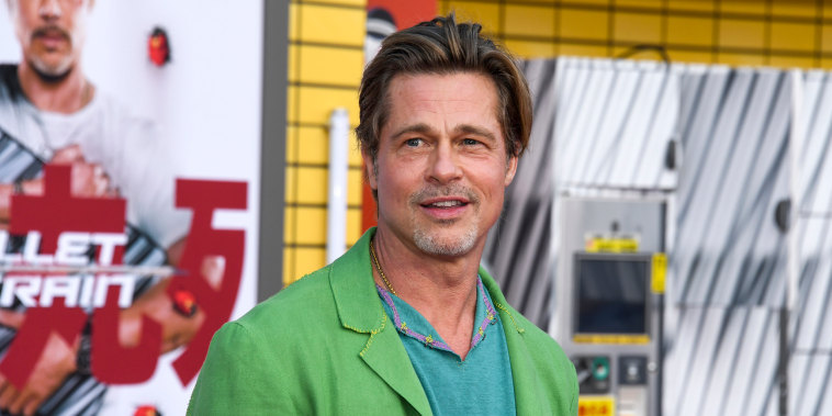 Image: Brad Pitt attends the premiere of Columbia Pictures' "Bullet Train"  on August 1, 2022 in Los Angeles, Calif.