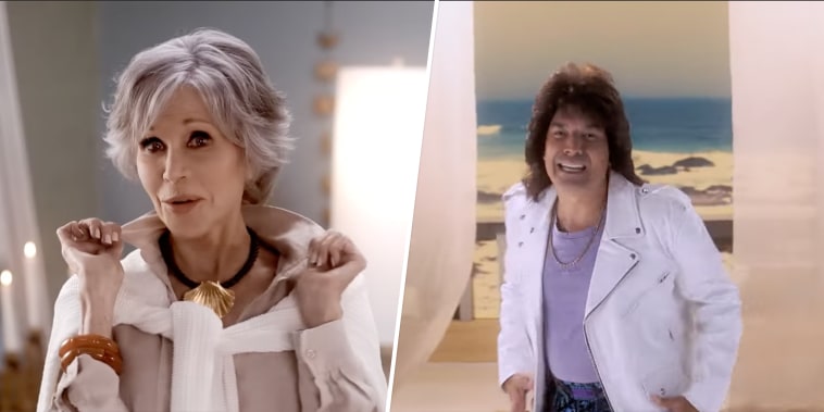 Image: Jane Fonda and Jimmy Fallon on "The Tonight Show," in a music video dedicated to the coastal grandma aesthetic.