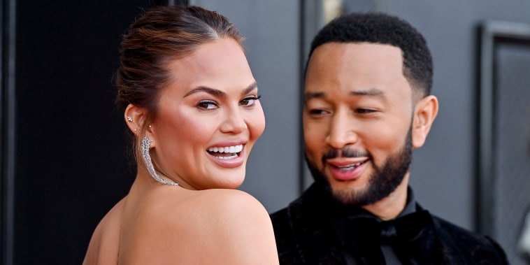 Image: Chrissy Teigen and John Legend attends the 64th Annual GRAMMY Awards on April 3, 2022 in Las Vegas, Nev.