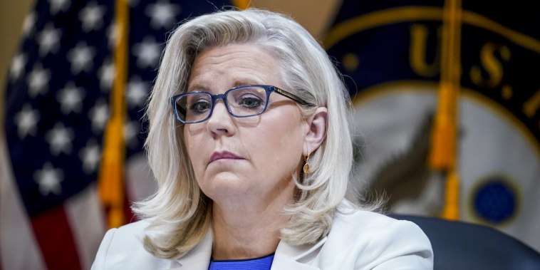 Rep. Liz Cheney, R-Wyo., listens during a hearing of the Select Committee to Investigate the January 6th Attack on the US Capitol in Washington, on July 21, 2022.