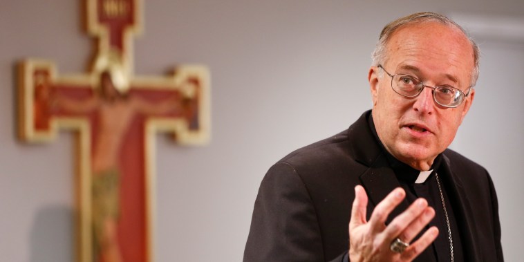 Image: Bishop Robert W. McElroy during a news conference in which he was introduced as the Bishop of the Diocese of San Diego on March 3, 2015.
