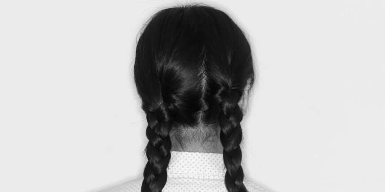 A pair of braided pigtails
