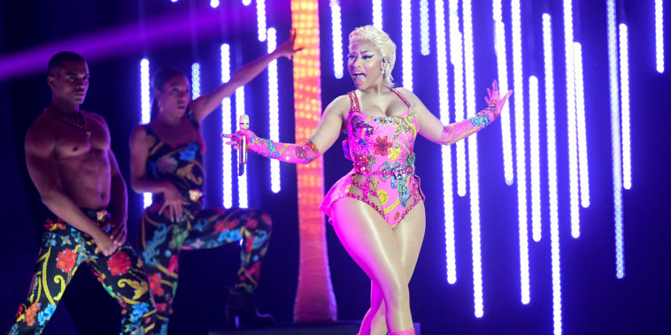 Nicki Minaj performs at the MTV Europe Music Awards, on Nov. 4, 2018, in Bilbao, Spain.