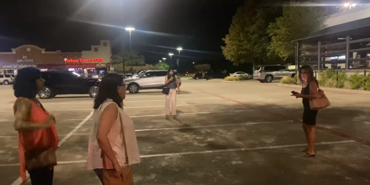 A group of women were verbally and physically attacked by a racist woman outside a Texas restaurant.