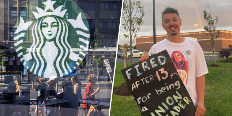 split of Starbucks store and Sam Amato, a 13 year old who was fired from Starbucks
