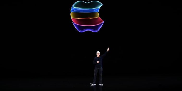 Image: Apple CEO Tim Cook during a product launch event at Apple's headquarters in Cupertino, Calif., on Sept. 10, 2019.