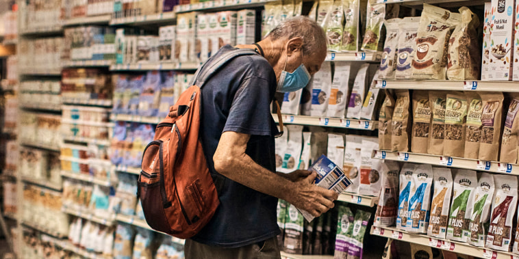A man shops at a supermarket on July 27, 2022, in New York.