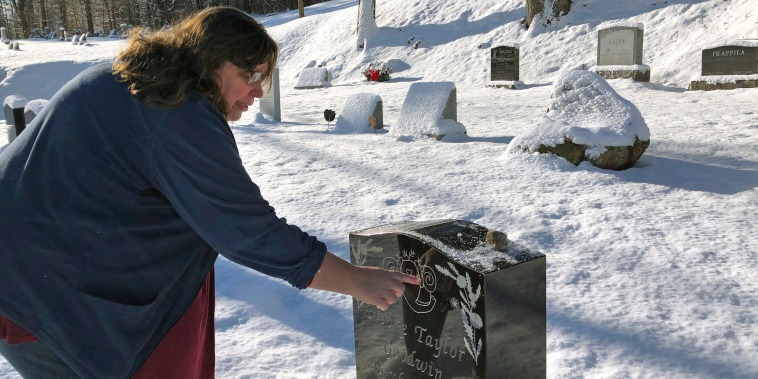 Deb Walker visits the grave of her daughter Brooke Goodwin