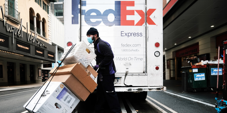 A FedEx truck