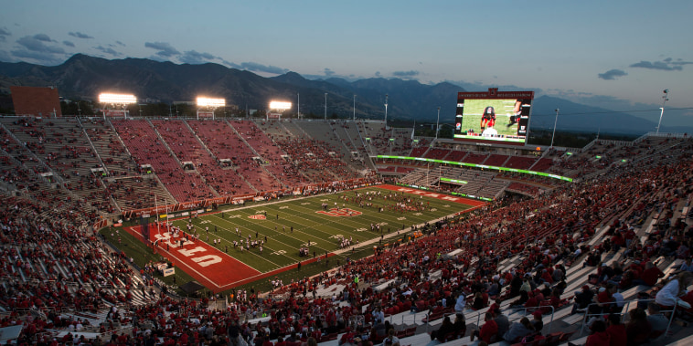 Fans watch at the Utah Utes and the San Diego State Aztecs football game