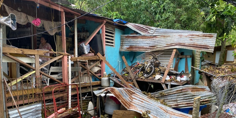 The destroyed home of Carmen Vázquez Ramos