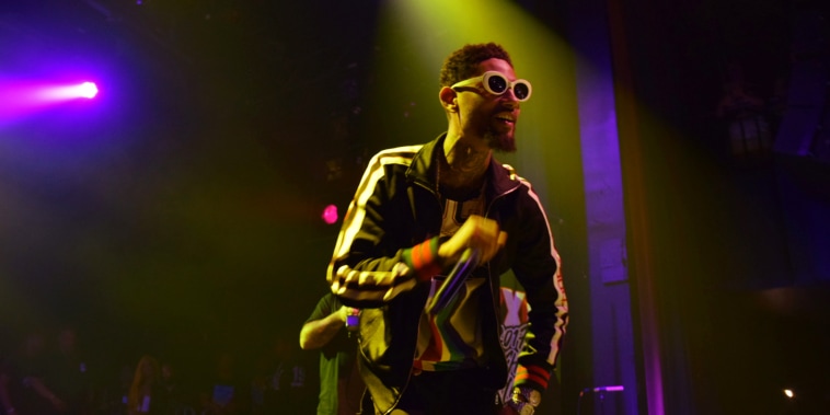 Image: PnB Rock during a  concert in New York on June 28, 2017.