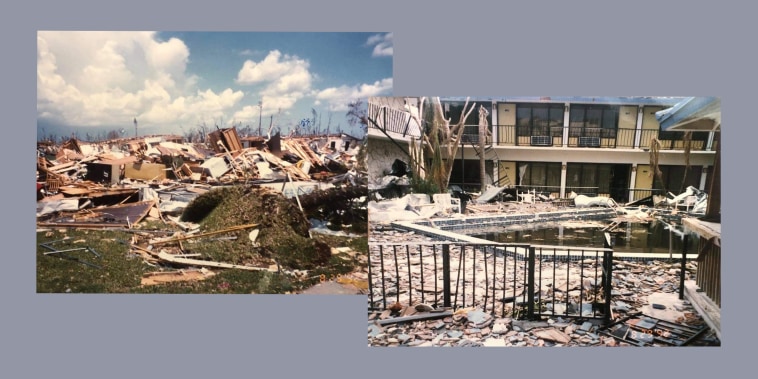 Angela Hatem's neighborhood,  and Hatem's family-owned hotel, after Hurricane Andrew hit