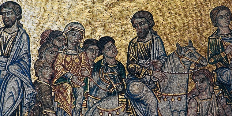 La salida hacia Canaán, en el mosaico de la cúpula de Abraham en la Basílica de San Marcos, Venecia.