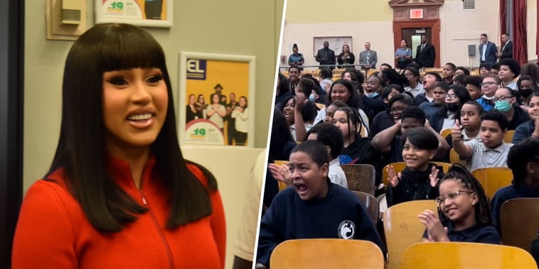 Cardi B returned to her old middle school at the Bronx to surprise students and faculty with a large donation.