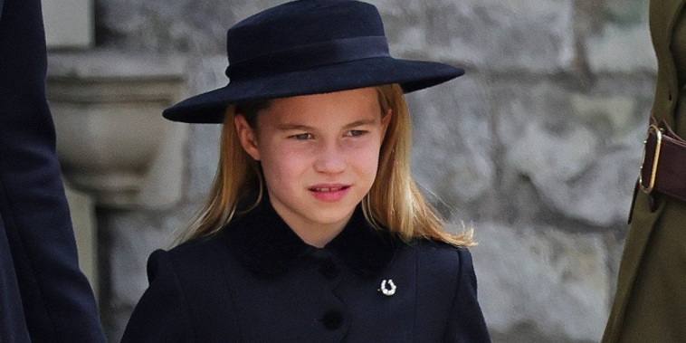 Princess Charlotte leaving Westminster Abbey, the site of Queen Elizabeth's funeral