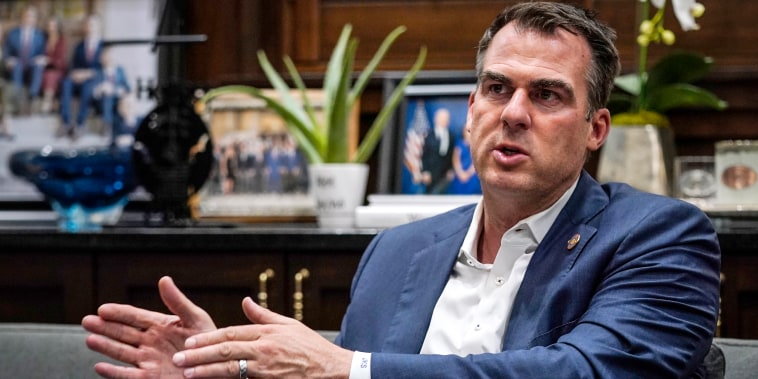 Oklahoma Gov. Kevin Stitt during an interview in his office on Aug. 3, 2022, in Oklahoma City.
