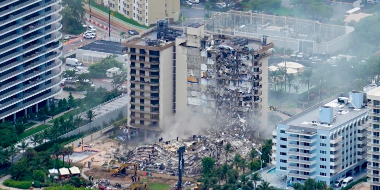 The Champlain Towers South Condo on June 25, 2021, in Surfside, Fla.