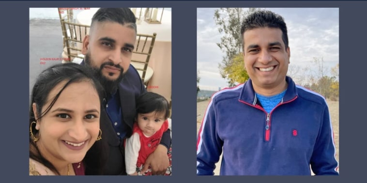 Las autoridades buscaban a Aroohi Dheri, de 8 meses, a sus padres, Jasleen Kaur, de 27 años, y Jasdeep Singh, de 36, y al tío del bebé, Amandeep Singh, de 39.