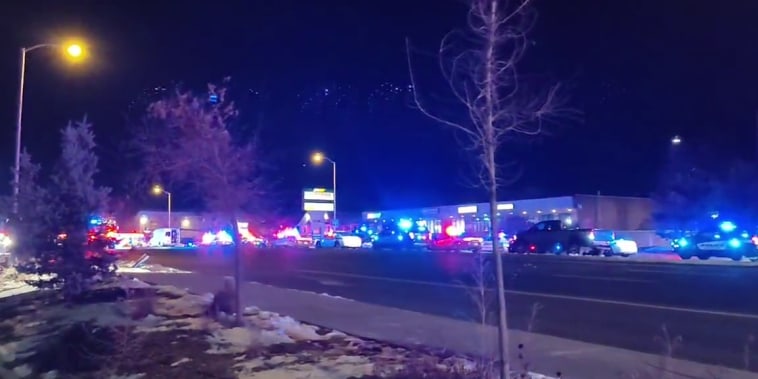 Police respond to shooting at a nightclub in Colorado Springs that killed at least 5 on Nov. 20, 2022.