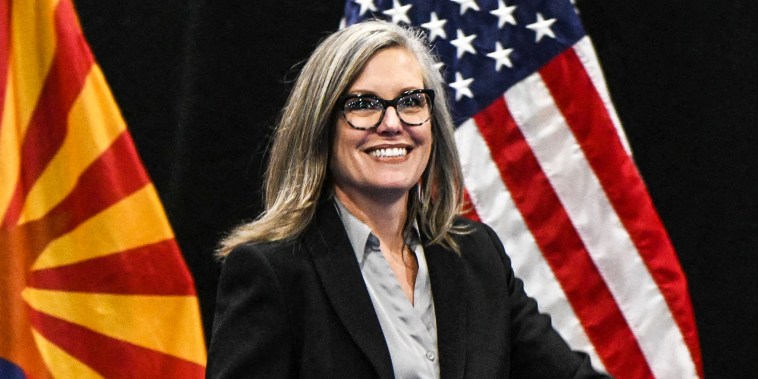 Image: Democratic Gubernatorial candidate for Arizona Katie Hobbs during a campaign event in Phoenix on Nov. 2, 2022.