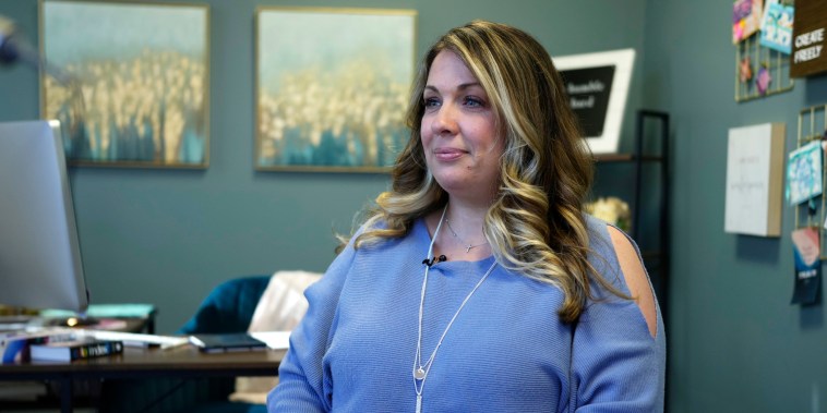 Web designer Lorie Smith in her office in  Littleton, Colo., on Nov. 7, 2022.