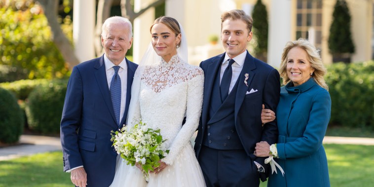 President Joe Biden and first lady Jill Biden attend the wedding of Naomi Biden Neal and Peter Neal at the White House.