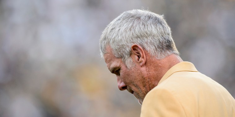 Former NFL quarterback Brett Farve attends a game between the Green Bay Packers and the Dallas Cowboys on Oct. 16, 2016, in Green Bay, Wis.
