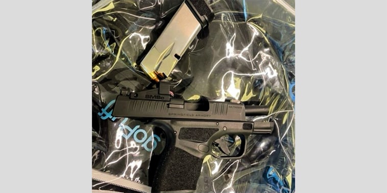A TSA officer detected this handgun in a traveler’s carry-on bag at one of the security checkpoints at Newark Liberty International Airport on Thanksgiving.