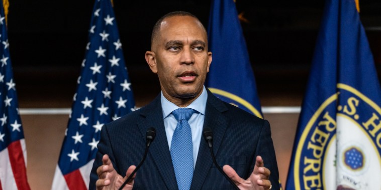 Rep. Hakeem Jeffries, a D-N.Y., speaks during a news conference following the weekly Democratic caucus luncheon in Washington, D.C., on Sept. 20, 2022.