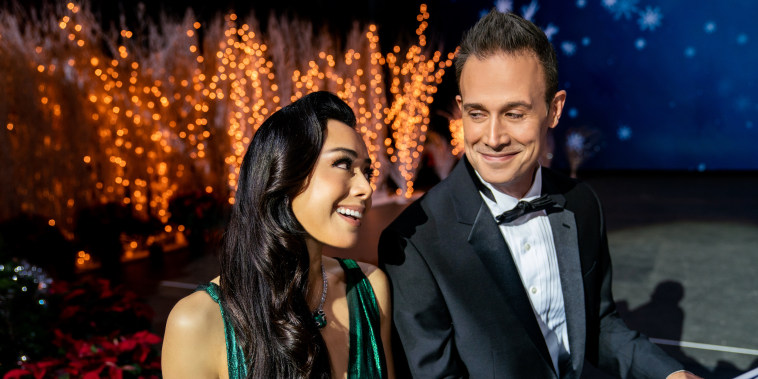 Aimee Garcia as Angelina and Freddie Prinze Jr. as Miguel in "Christmas With You." 