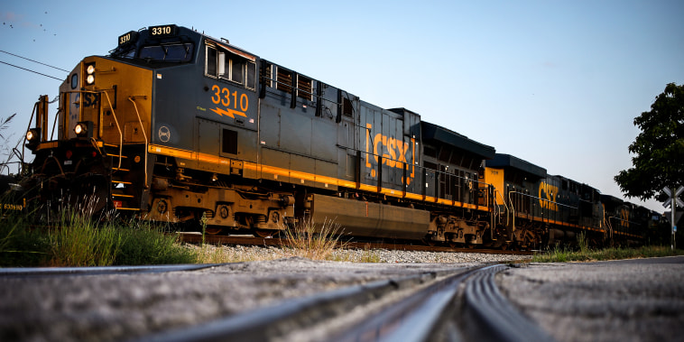 A freight train in Louisville, Ky., on Sept. 14, 2022.