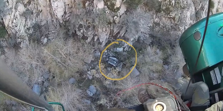 The Los Angeles Sheriff’s Department rescued two people after their car plunged hundreds of feet into Monkey Canyon.