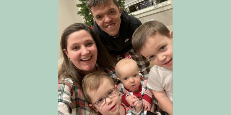 Tori Roloff and family in Christmas pajamas