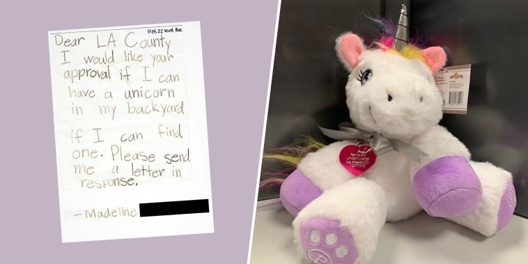 little girl asks LA County for unicorn
