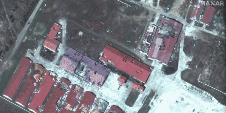 Satellite images show staggering destruction from bitter fighting in Ukraine's east.