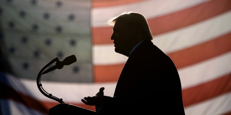 Image: Then-President Donald Trump speaks at a campaign rally in Minnesota on Sept. 18, 2020.