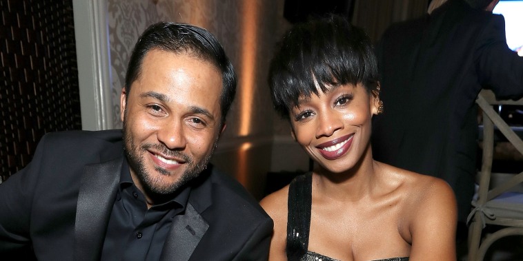 Jason Dirden (L) and Anika Noni Rose  attend the Annual Mercedes-Benz + ICON MANN 2017 Awards viewing party at Four Seasons Hotel Los Angeles at Beverly Hills on February 26, 2017 in Los Angeles, California. 
