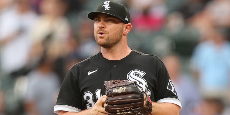 Hendriks #31 of the Chicago White Sox looks on during the ninth inning against the Kansas City Royals at Guaranteed Rate Field on Aug. 03, 2022 in Chicago, Illinois