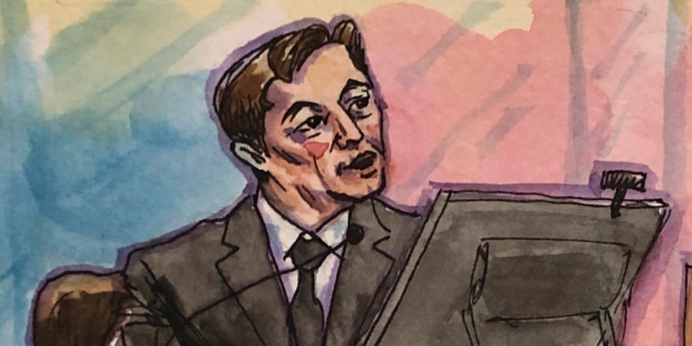 Image: Elon Musk courtroom sketch
