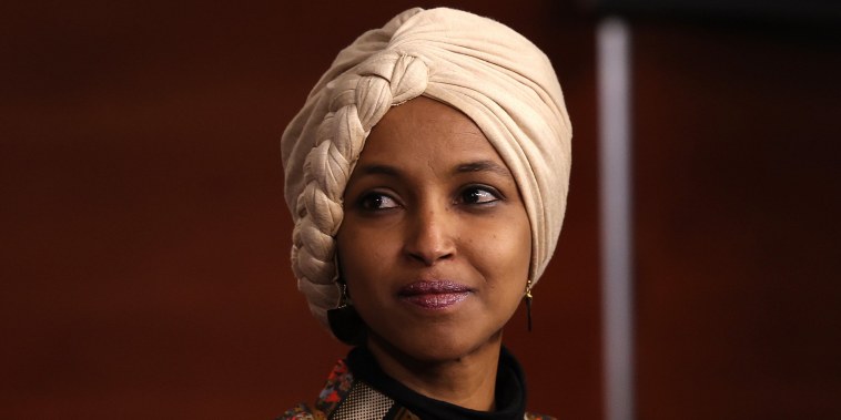 Rep. Ilhan Omar, D-Minn., during a press conference on committee assignments at the Capitol on Jan. 25, 2023.
