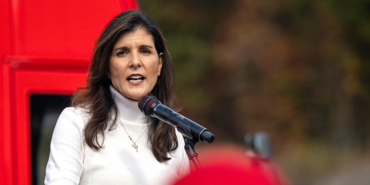 Nikki Haley at a rally for Herschel Walker in Hiram, Ga