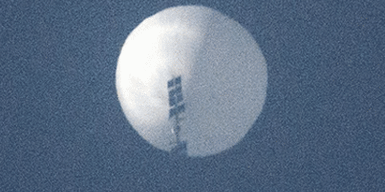 A suspected Chinese balloon over the United States.