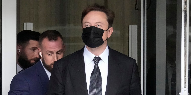 Elon Musk leaves a federal courthouse in San Francisco, Friday, Feb. 3, 2023. A high-profile trial focused on a 2018 tweet about the financing for a Tesla buyout that never happened drew a surprise spectator for Friday's final arguments — Elon Musk, the billionaire who is being accused of misleading investors with his usage of the Twitter service he now owns.