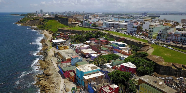 An aerial view of La Perla, in San Juan, 