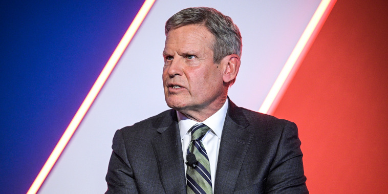 Tennessee Gov. Bill Lee takes part in a panel discussion during a Republican Governors Association conference, on Nov. 15, 2022, in Orlando, Fla.