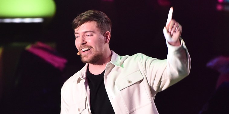 MrBeast at the 2023 Nickelodeon Kids' Choice Awards in Los Angeles.