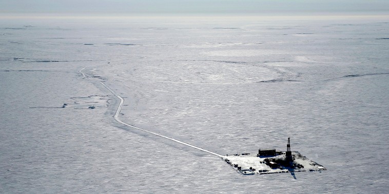 Image: An exploratory drilling camp at the proposed site of the Willow oil project on Alaska's North Slope in 2019.