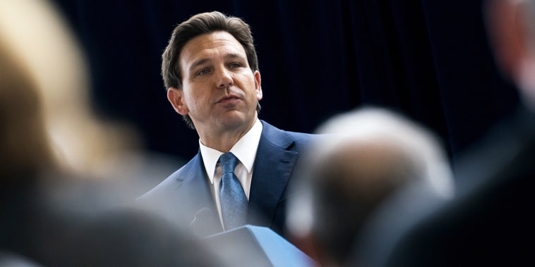 Ron DeSantis, governor of Florida, speaks during his 'The Courage to Be Free' book tour at the Ronald Reagan Presidential Library in Simi Valley, California, US, on Sunday, March, 5, 2023. DeSantis, viewed as the greatest GOP threat to former President Trumps 2024 White House campaign, is visiting Southern California to promote his new book and curry favor as he raises money for Republicans in conservative strong-holds, reports the Los Angeles Times.